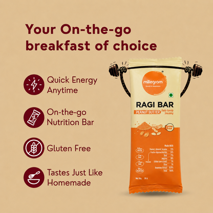 Ragi Bar - Peanut Butter (Pack Of 12 x 30 g)