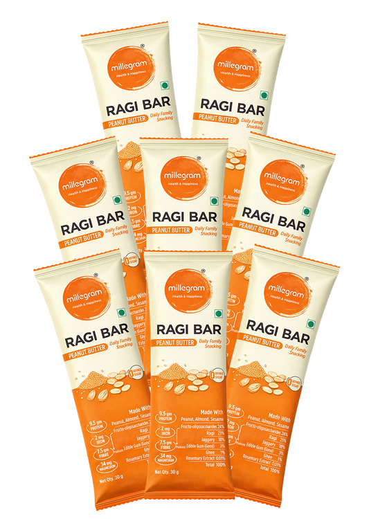 Ragi Bar - Peanut Butter Flavor (Pack Of 12 x 30 g)